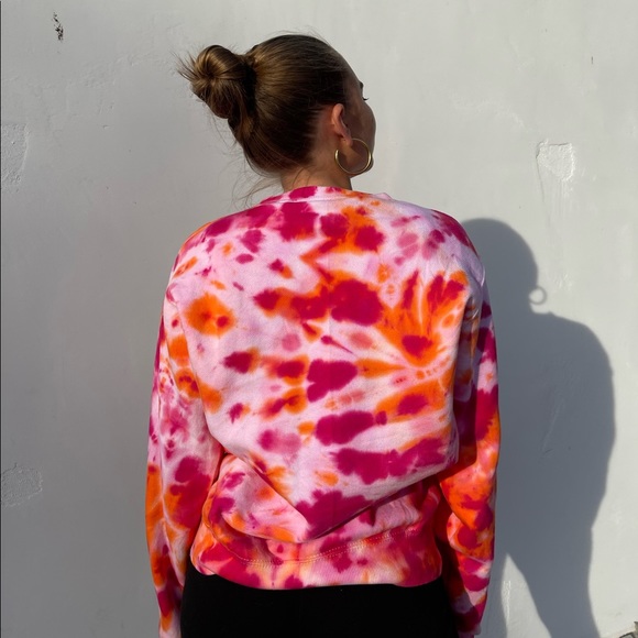 Tie Dye orange + pink crewneck - Picture 3 of 3
